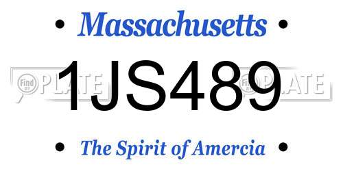1JS489 Massachusetts License Plate