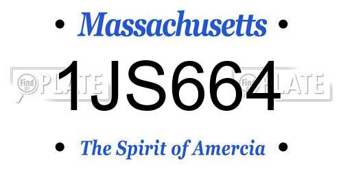 1JS664 Massachusetts License Plate