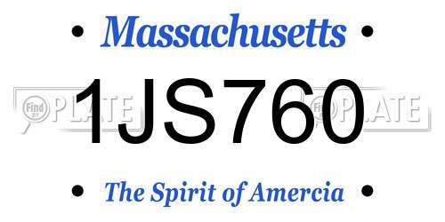 1JS760 Massachusetts License Plate