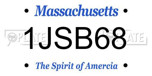 1JSB68 Massachusetts License Plate