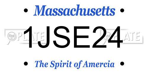 1JSE24 Massachusetts License Plate