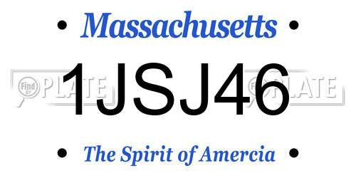 1JSJ46 Massachusetts License Plate