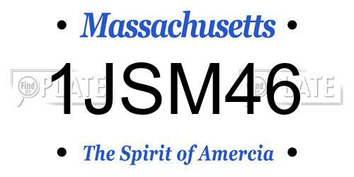 1JSM46 Massachusetts License Plate