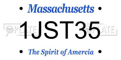 1JST35 Massachusetts License Plate