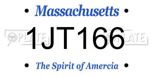 1JT166 Massachusetts License Plate