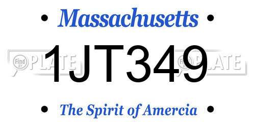 1JT349 Massachusetts License Plate