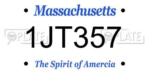1JT357 Massachusetts License Plate