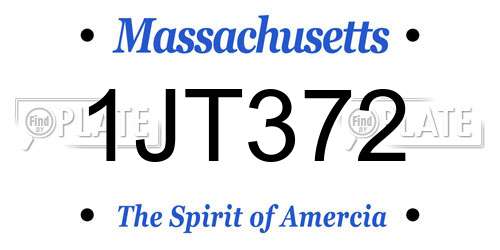 1JT372 Massachusetts License Plate