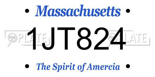 1JT824 Massachusetts License Plate