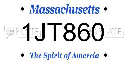 1JT860 Massachusetts License Plate