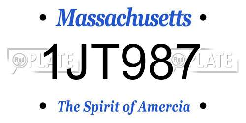 1JT987 Massachusetts License Plate