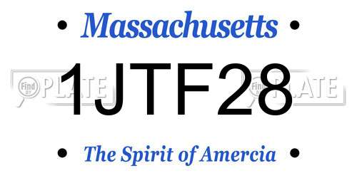 1JTF28 Massachusetts License Plate