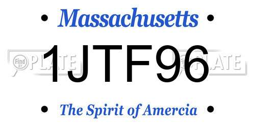 1JTF96 Massachusetts License Plate