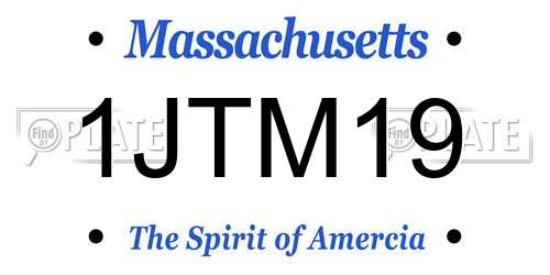 1JTM19 Massachusetts License Plate