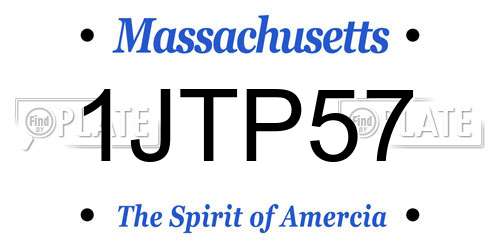 1JTP57 Massachusetts License Plate