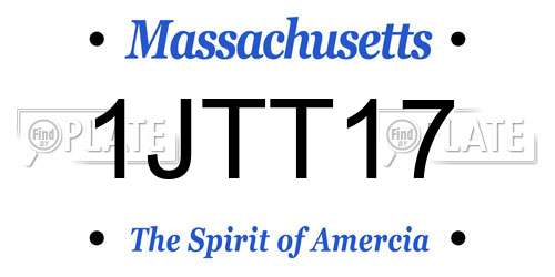 1JTT17 Massachusetts License Plate