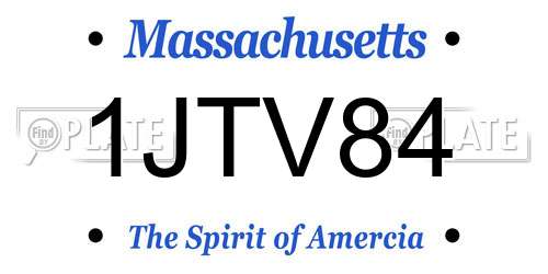 1JTV84 Massachusetts License Plate