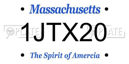 1JTX20 Massachusetts License Plate