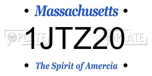 1JTZ20 Massachusetts License Plate