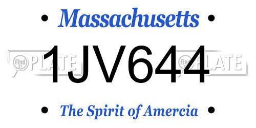1JV644 Massachusetts License Plate