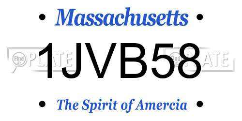 1JVB58 Massachusetts License Plate