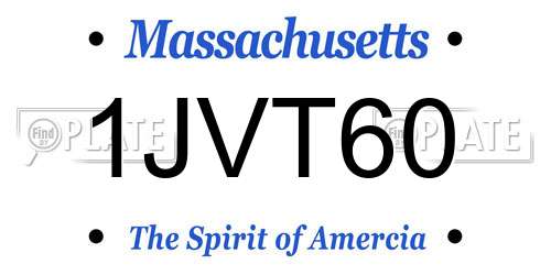 1JVT60 Massachusetts License Plate