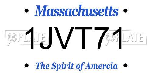 1JVT71 Massachusetts License Plate