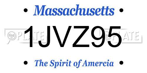 1JVZ95 Massachusetts License Plate