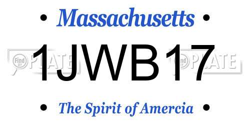 1JWB17 Massachusetts License Plate