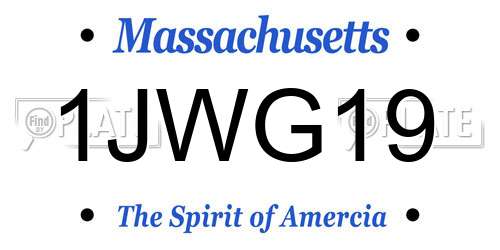 1JWG19 Massachusetts License Plate