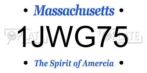 1JWG75 Massachusetts License Plate