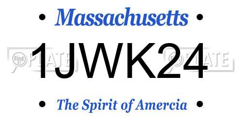 1JWK24 Massachusetts License Plate