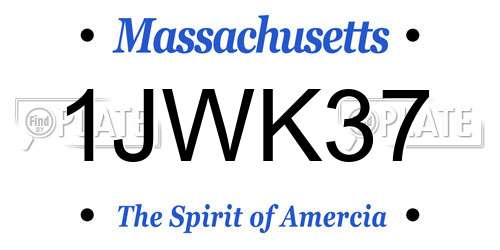 1JWK37 Massachusetts License Plate