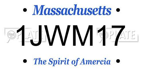 1JWM17 Massachusetts License Plate