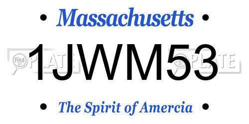 1JWM53 Massachusetts License Plate