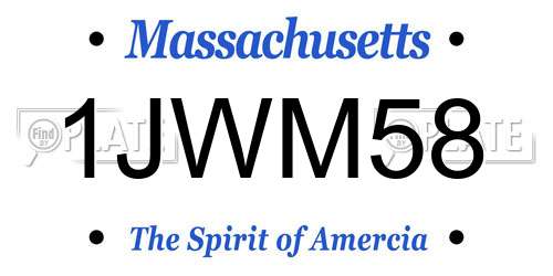 1JWM58 Massachusetts License Plate