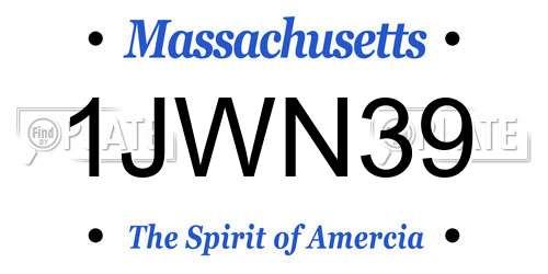 1JWN39 Massachusetts License Plate