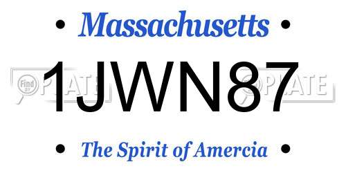 1JWN87 Massachusetts License Plate