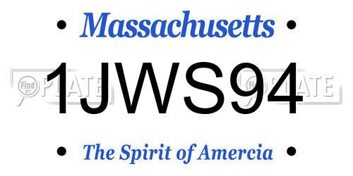 1JWS94 Massachusetts License Plate