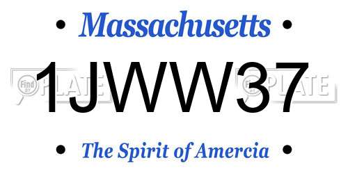 1JWW37 Massachusetts License Plate