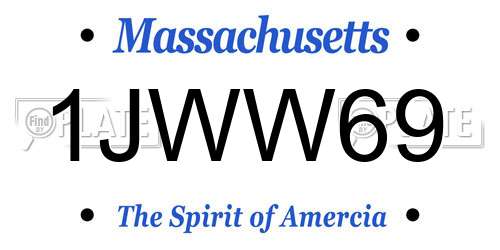 1JWW69 Massachusetts License Plate