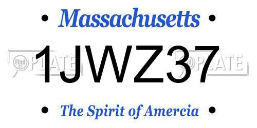 1JWZ37 Massachusetts License Plate