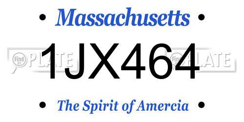 1JX464 Massachusetts License Plate