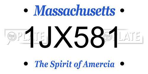 1JX581 Massachusetts License Plate