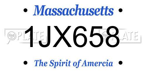 1JX658 Massachusetts License Plate