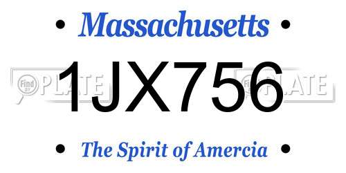 1JX756 Massachusetts License Plate
