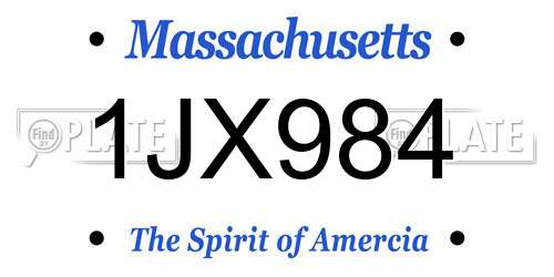 1JX984 Massachusetts License Plate