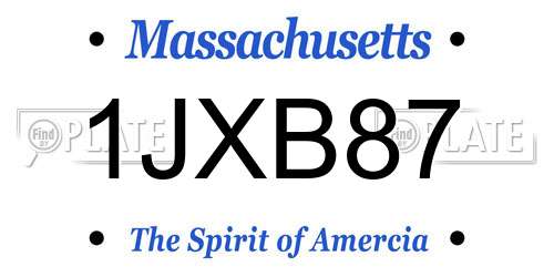 1JXB87 Massachusetts License Plate