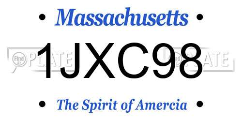 1JXC98 Massachusetts License Plate