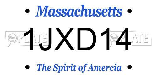 1JXD14 Massachusetts License Plate